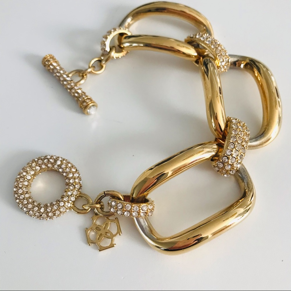Gorgeous ~ Heavy Gold Statement Bracelet - image 4